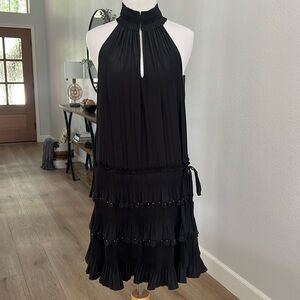 Ramy Brook Women's Black Aaron V-Neck Mini Dress Size M. Like New